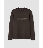 LCW Vision Kahverengi Bisiklet Yaka Baskılı Erkek Sweatshirt