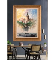 Altın Varaklı  Çerçeveli Paspartulu Tablo ndd1249 (Gold)