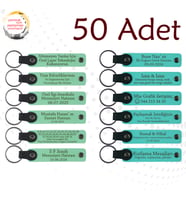 Yeşil & Turkuaz, Kurumsal Workshop Katılımcılarına Anı 50’li Set, İsim Yazılabilen Deri Anahtarlık