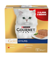 Gourmet Gold Kıyılmış Karışık Çeşitli Yetişkin Kedi Konservesi 8x85 Gr (8 AL 6 ÖDE) (Krem)
