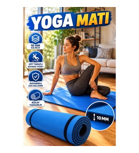 10 mm EVA Yoga ve Fitness Matı – Çift Taraflı Kaymaz Yüzeyli Egzersiz Minderi