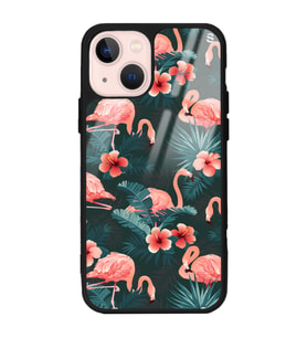 iPhone 13 Flamingo Leaf Tasarımlı Glossy Telefon Kılıfı
