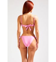 Kadın Bikini Takımı Balconette Balenli Sabit Kaplı Kolsuz Düz Desen Normal Bel Slip Bağlamalı