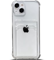 Teknomoda Apple iPhone 13 MiNi Kılıf Kartlıklı Anti Şok Korumalı Şeffaf Silikon Şeffaf Açık