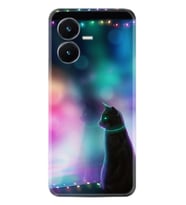 Vivo Y22S Kılıf Silikon Desen Özel Seri Window Cat 1787