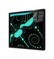 Soyut Grafik Çalışmaları Çerçeveli Cam Tablo