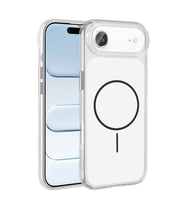 Apple iPhone 17 Air Uyumlu Kılıf Metal Buton Tasarımlı Zore İkonik Sert Silikon Kapak (Beyaz)
