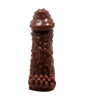 MorGece 4 cm Uzatmalı Titreşimli Tırtıklı Testis Halkalı Penis Kılıfı