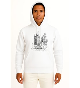 Kapüşonlu Old Town Prague Elements - Çek Cumhuriyeti Göğüs Tasarımlı Unisex Sweatshirt