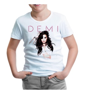 Demi Lovato - Made in the USA Beyaz Çocuk Tshirt