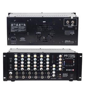 MagicVoice MV-300EF-TR 300 Watt 6 Mikrofon Girişli USB-Bluetooth Destekli Trafolu Mixer Anfi