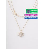Jewelmim Gümüş Lotus Çiçeği Kolye Sarı Altın Kaplama Kamelya 925 Ayar Kadın Gümüş Lotus Çiçeği Kolyesi (Sarı)