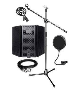 Lastvoice PF-30X Mikrofon Standı Yalıtım Paneli XLR Kablo Pop Filter
