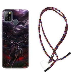 INFINIX Smart 4 5 6 Zero 8 S5 Pro Kılıf Boyun Asklı Rasta Silikon Dark Deer 1786