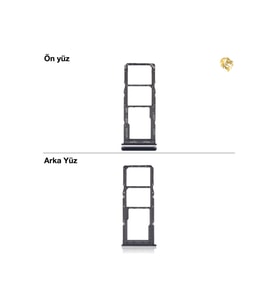 Uyumlu Galaxy A13 Sim İç Yuvası Çiftli Siyah Çiftli sim yuvası ikili sim tepsisi çiftli sim aparatı dual sim çekmecesi