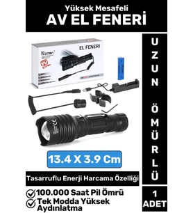 Profesyonel Kamp Avcı Güvenlik Deprem Yüksek Mesafeli Güçlü Işık Tüfek EL FENERİ