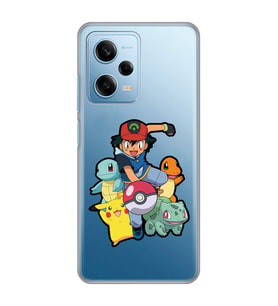 Redmi Note 12 Pro 5G Uyumlu Pokemon Tasarımlı Şeffaf Telefon Kılıfı