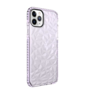 Uyumlu Model Apple iPhone 11 Pro Max Kılıf Bumper Şeffaf Buzlu Kapak (Mor)