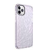 Uyumlu Model Apple iPhone 11 Pro Max Kılıf Bumper Şeffaf Buzlu Kapak (Mor)