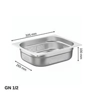 ÜRET Delikli Gastronom Küvet GN 1/2 100 mm 6,5 lt