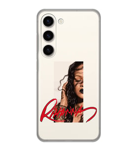 Samsung Galaxy S23 Uyumlu Rihanna Tasarımlı Şeffaf Telefon Kılıfı