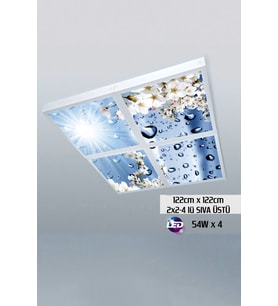 124cm X 124cm-dörtlü- Led-sıva Üstü-216watt-tavan-led Aydınlatma-avize Modelleri-ışık