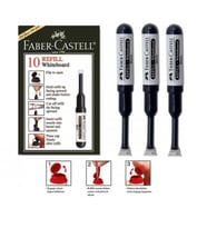 Siyah Yazı Tahta Kalemi Mürekkebi 3 Adet Faber Castell W-20 Yazı Tahta Kalemi Mürekkep