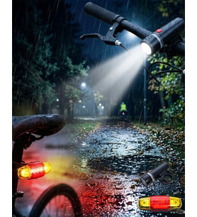 LED Bisiklet Işık Seti Ön Far ve Arka Stop Lambası Güvenlik Seti