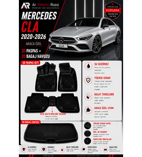 MERCEDES CLA 2020-2026 Araca Özel 3D Paspas + 3D Bagaj Havuzu