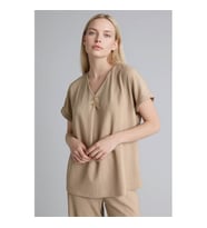 Defacto Regular Fit Bürümcük Bej Kadın T-Shirt H1173AX/BG708