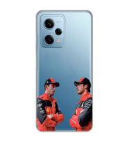 Redmi Note 12 Pro 5G Uyumlu Carlos Sainz ve Charles Leclerc Formula 1 Desenli Şeffaf Kılıfı
