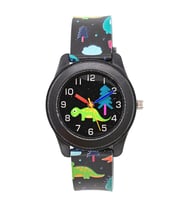 Sevimli Dinazor Figürlü Siyah Renk Çocuk Saati Analog ST-304406