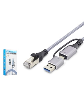 Usb 3.0 & Type-C Gigabit Ethernet Adaptör - Gri HDX7876