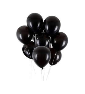 Siyah Balon Parlak Renkli 10'lu Paketli Balon 12 Inç - Siyah