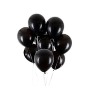 Siyah Balon Parlak Renkli 10'lu Paketli Balon 12 Inç - Siyah