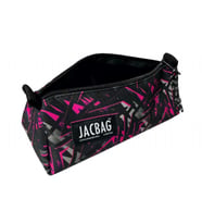 Jacbag Pembe Geometrik Kız Çocuk Tek Bölmeli Üçgen Okul ve Ofis Kalem Kutusu (Çok Renkli)