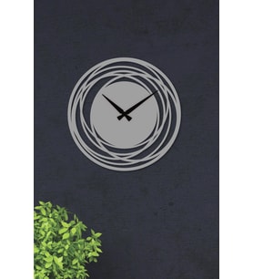 Gowpenart Circle Metal Gümüş / Silver Duvar Saati - Ev / Ofis Saati - Hediye Saat