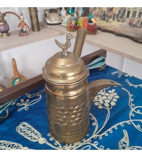 Eski dönem Kuşlu Mırra Cezvesi (Sarı-Ekru)