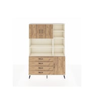 Arges Gardrop 9 Raflı 4 Çekmeceli 3 Kapaklı 132x30x195 Aytaşı-Çam