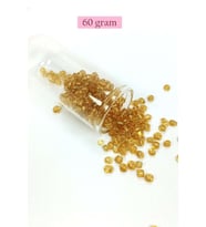 Dökme Cam Kum Boncuk Büyük Boy (6/0) 4 mm - 60 Gram - Şeffaf Bal - BNC119