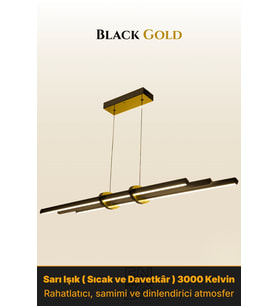 Cosmo Gold Lineer LED Sarkıt Avize – Kumandalı Dim Edilebilir – Yukarı & Aşağı Işık