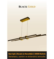 Cosmo Gold Lineer LED Sarkıt Avize – Kumandalı Dim Edilebilir – Yukarı & Aşağı Işık