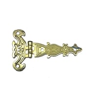 Dekoratif, Sac Tek Kuyruklu Menteşe - 40x68 Mm, Küçük, Sarı, 100 Adet
