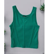 Kız Çocuk Fitilli Kalın Askılı Crop (Yeşil)
