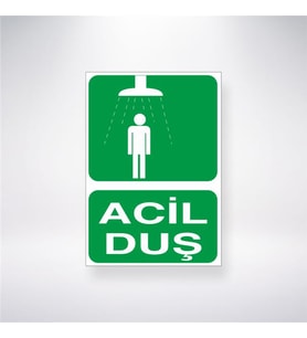 Acil Duş 21x28 Arkası Yapışkanlı Levha