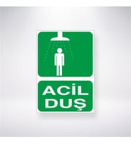 Acil Duş 21x28 Arkası Yapışkanlı Levha