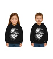Unisex Ay Yıldızlı 19 Mayıs 29 Ekim 23 Nisan 10 Kasım Atatürk Çocuk Kapüşonlu Sweatshirt (Siyah)