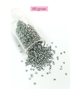 Kesme Cam Boncuk 2mm - 60 Gram - Mat Gümüş - BNC381