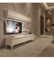 Decoraktiv Eko 5 Mdf Std Silver Tv Ünitesi Tv Sehpası - Parlak Beyaz (Beyaz)