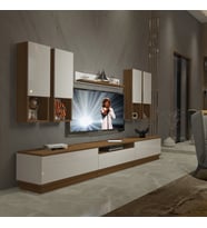 Decoraktiv Trendstyle 8DAS Slm Tv Ünitesi Tv Sehpası - Ceviz Beyaz (Beyaz - Kahverengi)